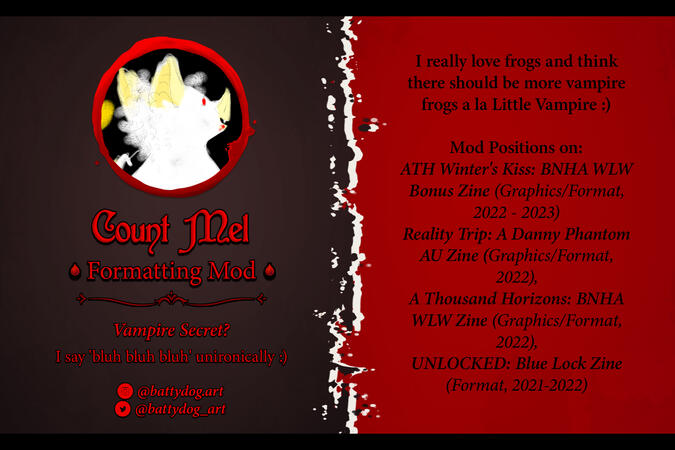 Count Mel ~ They/Them ~ Formatting Mod